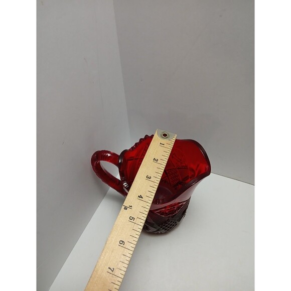Vintage Westmoreland Ruby Red Amberina Glass 6" Pitcher Glows! - Picture 10 of 15